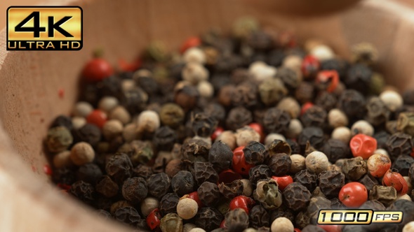 Crushing Peppercorns in Mortar