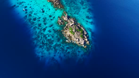 Aerial photography of the island in the sea