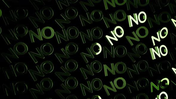 Many abstract neon 'no' words