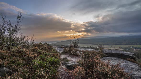 Time lapse of a beautiful place the mountain region of Switzerland at sunset, Czech republic