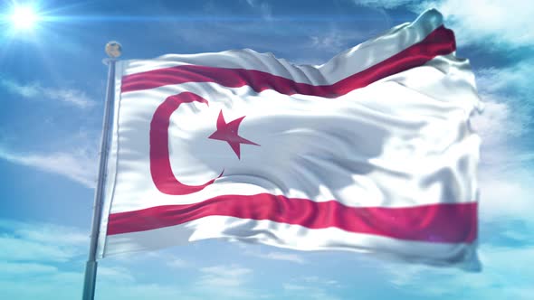 4K 3D Turkish Republic Of Northern Cyprus Flag