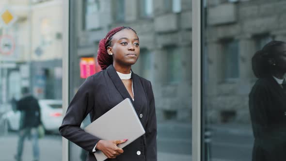 Serious Confident Successful Professional Specialist African American Business Woman Afro Girl