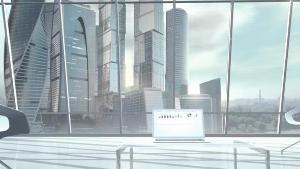 Stock Infographics On A Laptop Screen 4K alt