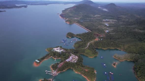 Aerial View of Fish Farms in Norway