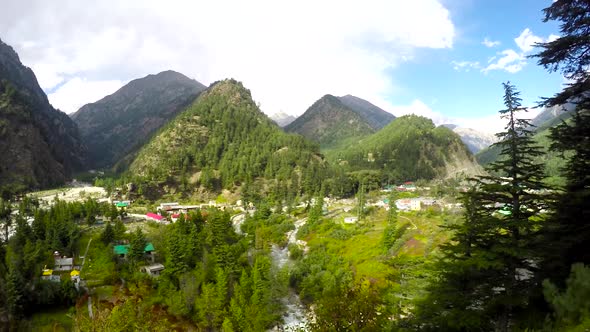 Time Lapse View of Harsil Valley in Upper Himalaya . 