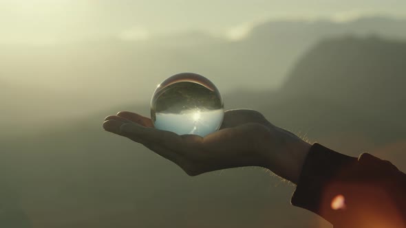 Lens Ball At Sunset