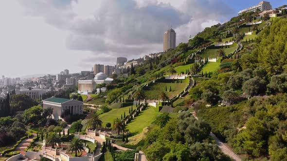 Bahai Gardens with a Birds Eye View