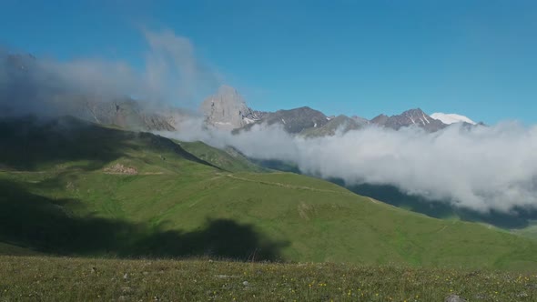 Fast Moving Dramatic Clouds in Mountains