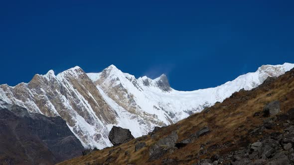 Himalayas Mountain Landscape in the Annapurna Region. Annapurna Peak in the