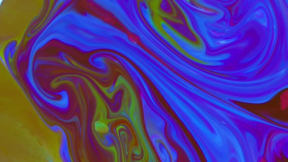 Psychedelic Spreading Paint Swirling And Explosion