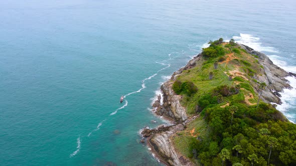 Aerial view of drone of the coast of the region sea