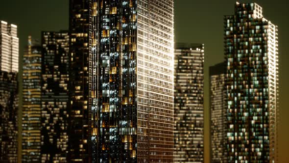 Skyscrapper in the Business Quarter in the Night alt