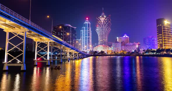 Macau city skyline at night