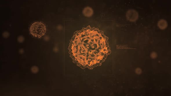 Corona Virus Bacteria Animation 4K Orange