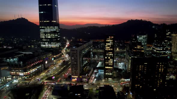 Sunset sky at downtown Santiago Metropolitan Region of Chile.