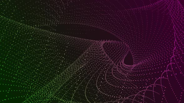 Green Pink Color Background Particle Line Animation