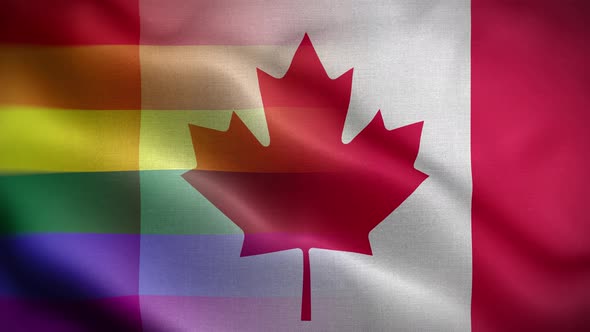 LGBT Canada Flag Loop Background 4K