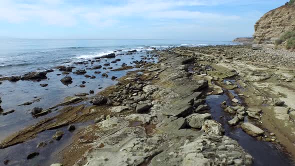 A scenic rocky beach coastline