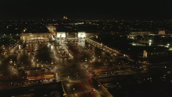 Aerial View of Place De La Concorde with Luxor Obelisk