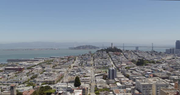 Pedestal Down From Aerial of San Francisco Neighborhoods to Street