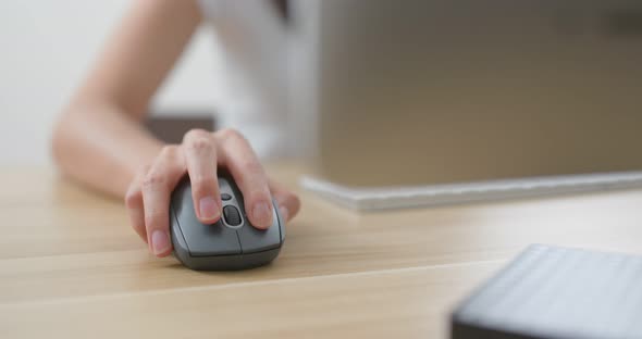 Woman Work on Computer in Office