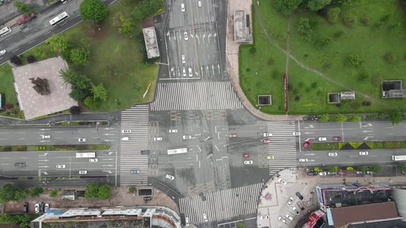 Aerial View of City Traffic