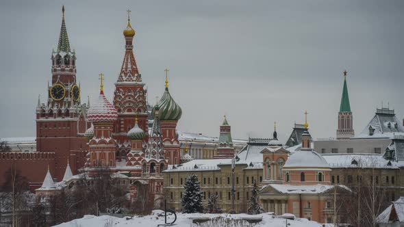 timelapse from Zaryadye Park, blizzard