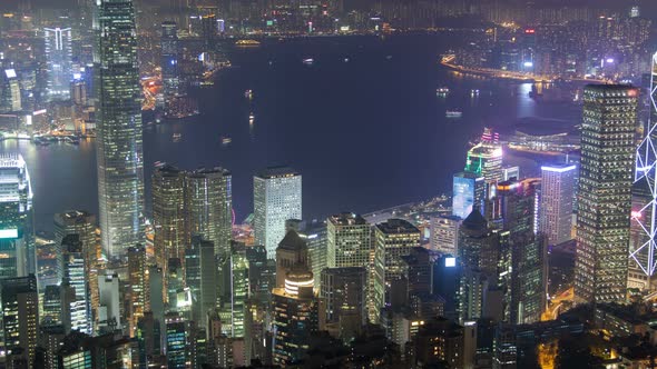  of Hong Kong Harbor at Night. Pan Up