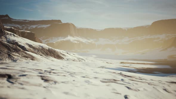 Rocks and Hills Under the Snow