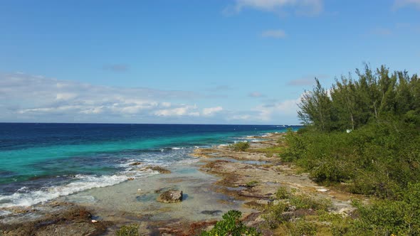 Wild Rocky Shore on Cozumel Island Mexico