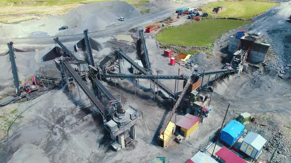 Construction Machinery Seen From Drone Perspective