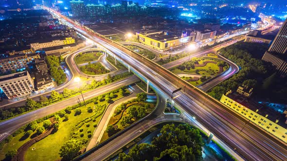 timelapse of busy traffic road in hangzhou china