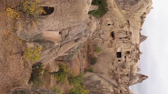 Vertical Video Cappadocia Landscape Aerial View