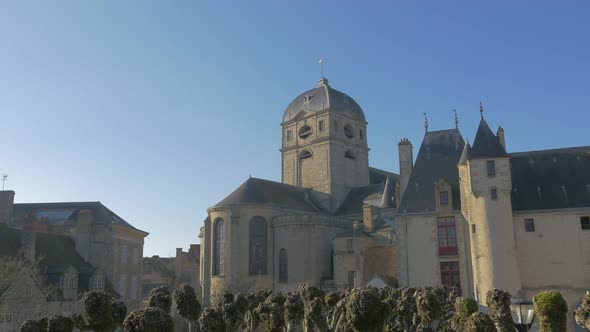 Art of Alencon basilique Notre Dame in France Lower Normandy by the day 4K 2160p UHD footage - Gothi