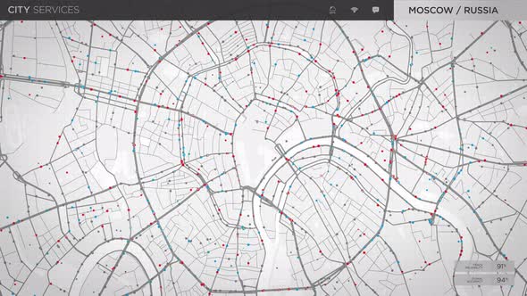 City Gps Navigation Services Use Satellite Signal To Analyze Digital Road Map