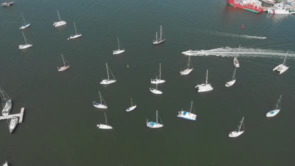 Boats in Cartagena beach bay