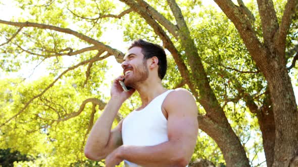 Man talking on mobile phone