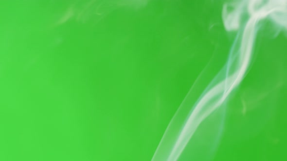 Smoke Jet on Green Chroma Key Background