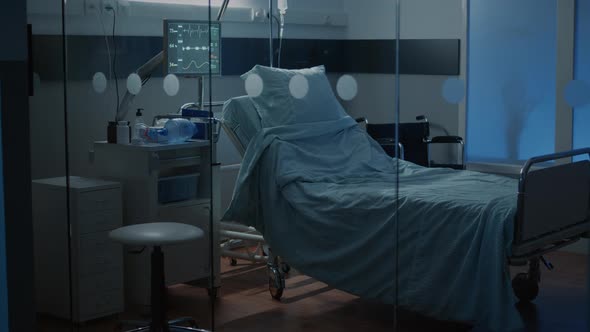 Empty Intensive Care Room on Hospital Floor