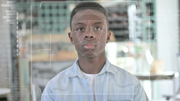 Face Recognition Access Granted to Young African Man