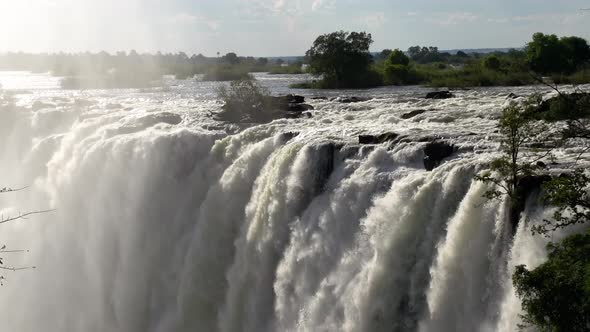 Slow motion of Victoria Falls in Africa