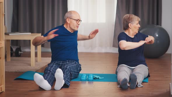 Senior Couple Stretching