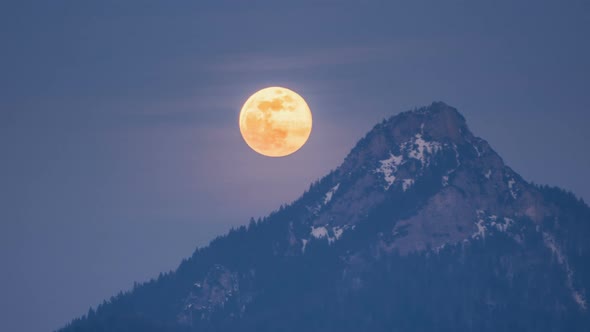 Full Moon over Alpine Mountains