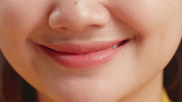 Close Up Beautiful Asian Female Smile