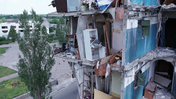 Borodyanka Ukraine  a Destroyed Building During the War