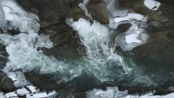 Carpathian Waterfall Probiy, Yaremche, Ukraine