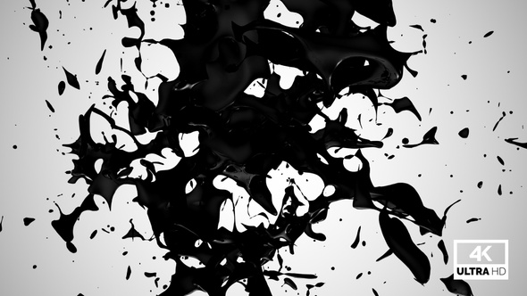 Abstract Black Ink Splash V5