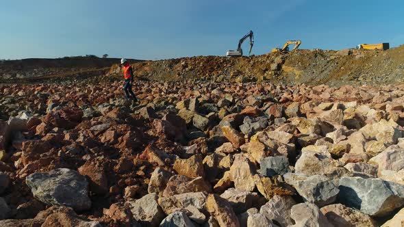 Engineer Tours Construction Site