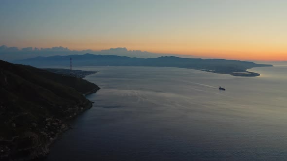 Strait of Messina aerial view