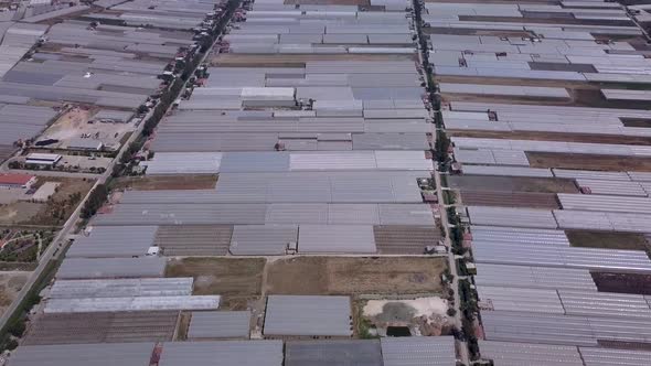 Aerial View of Greenhouses